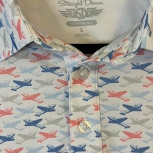Straight down performance polo shirt L Planes